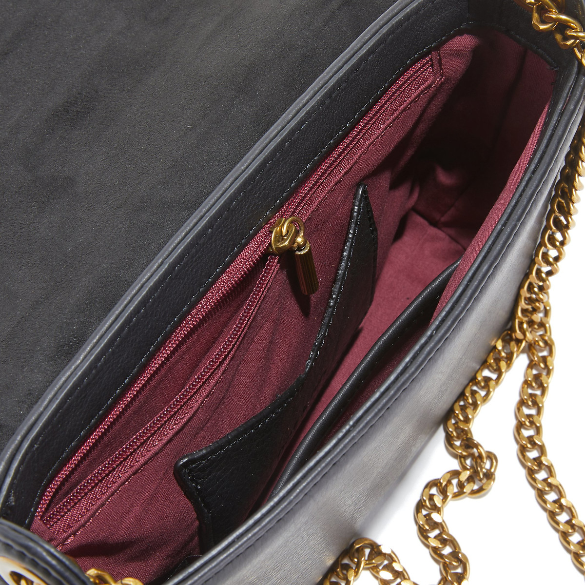 NAT & NIN<br>Bolsa de mão com aba em couro liso e camurça Capri