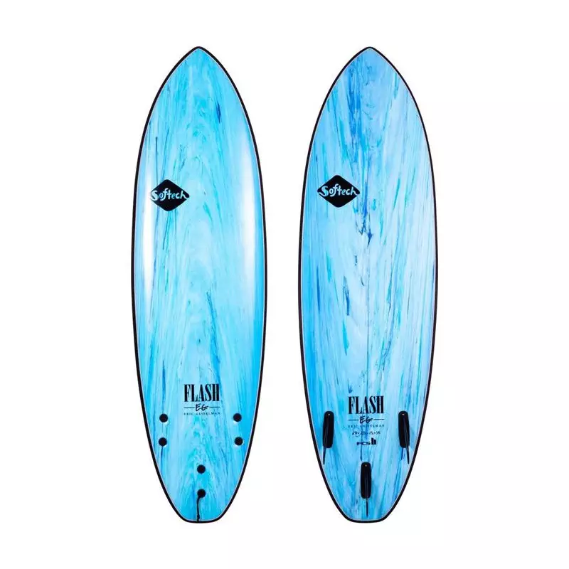 Planche de surf Softech Flash Eric Geiselman FCS II 6´6 Aqua Marble