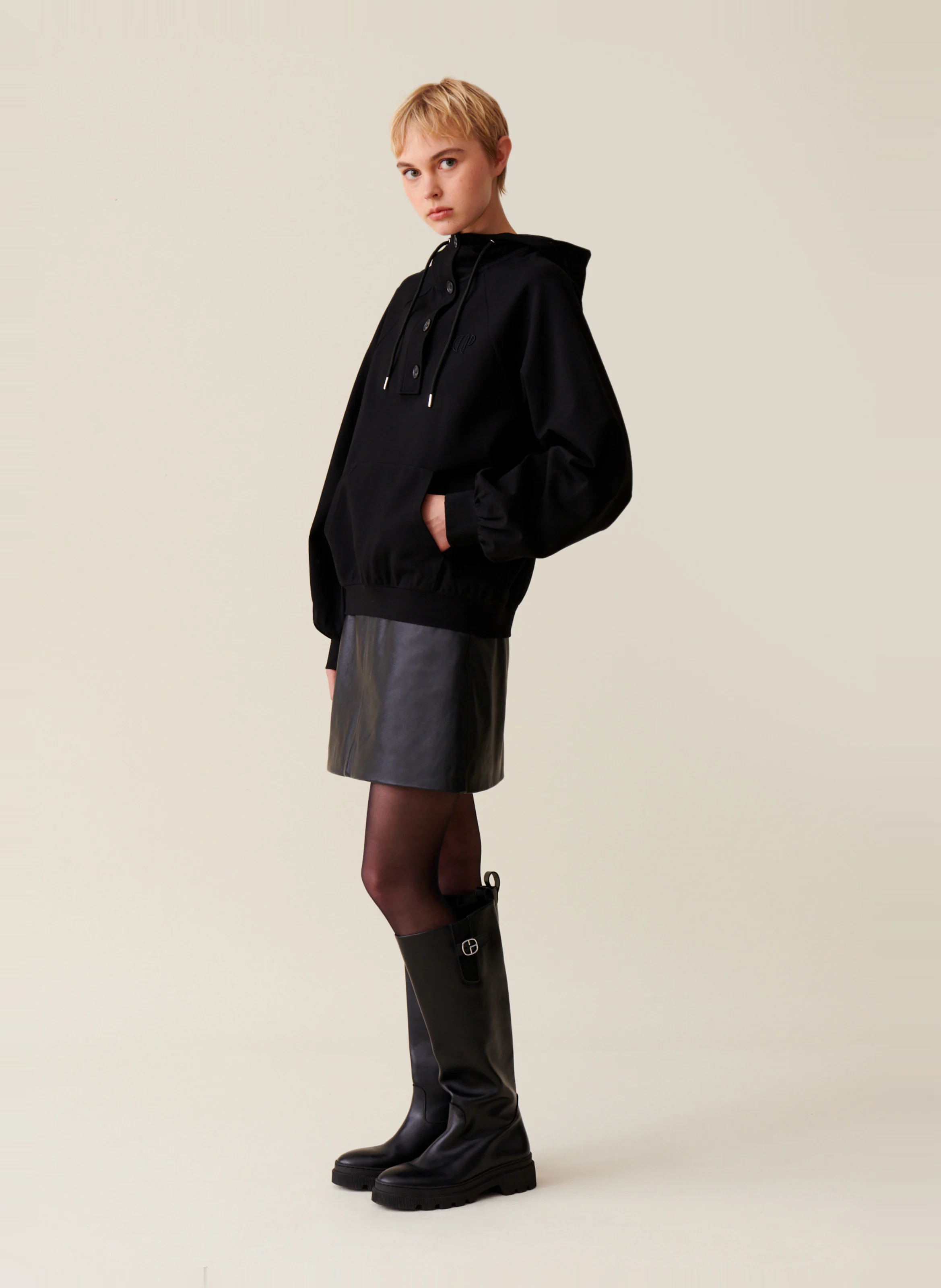 Sweatshirt à capuche oversize | Noir