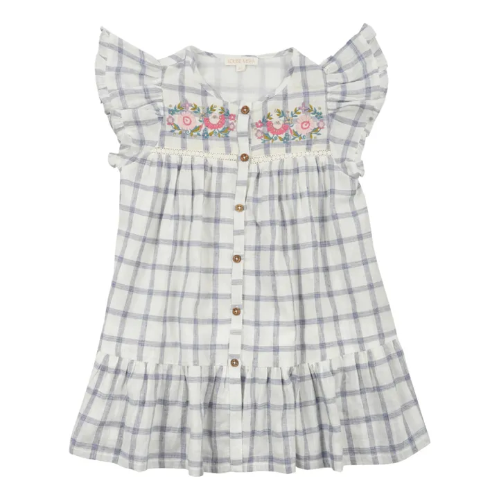 Louise Misha Robe Carlina Carreaux | Bleu