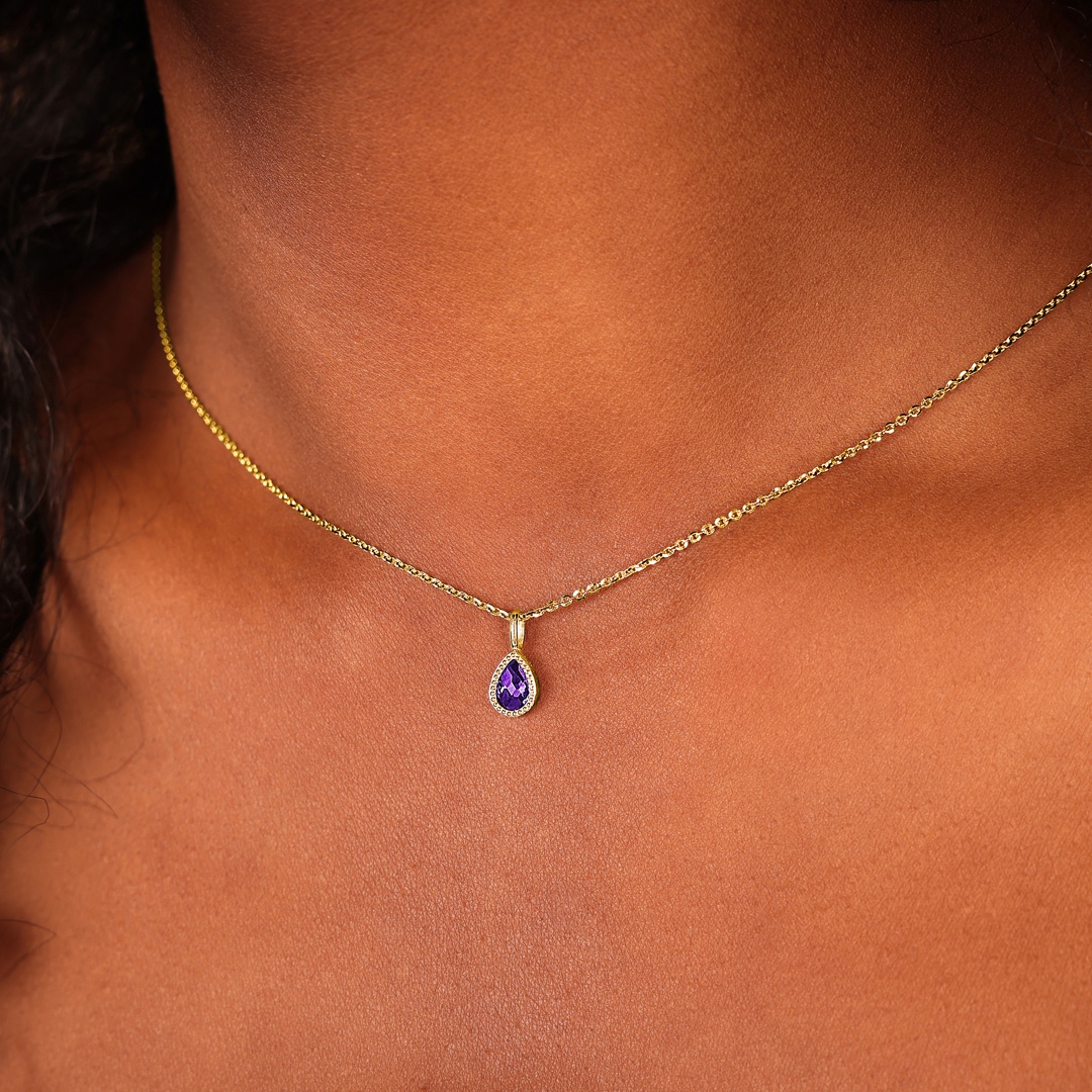 Anhänger 750/18 K Gelbgold mit Amethyst