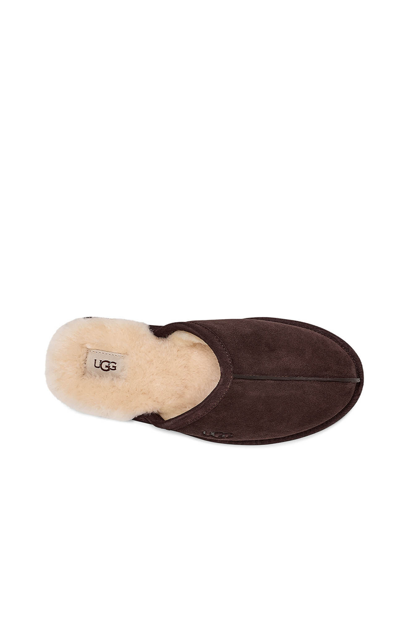 Chinelo UGG de camurça com bico aberto - Marrom escuro
