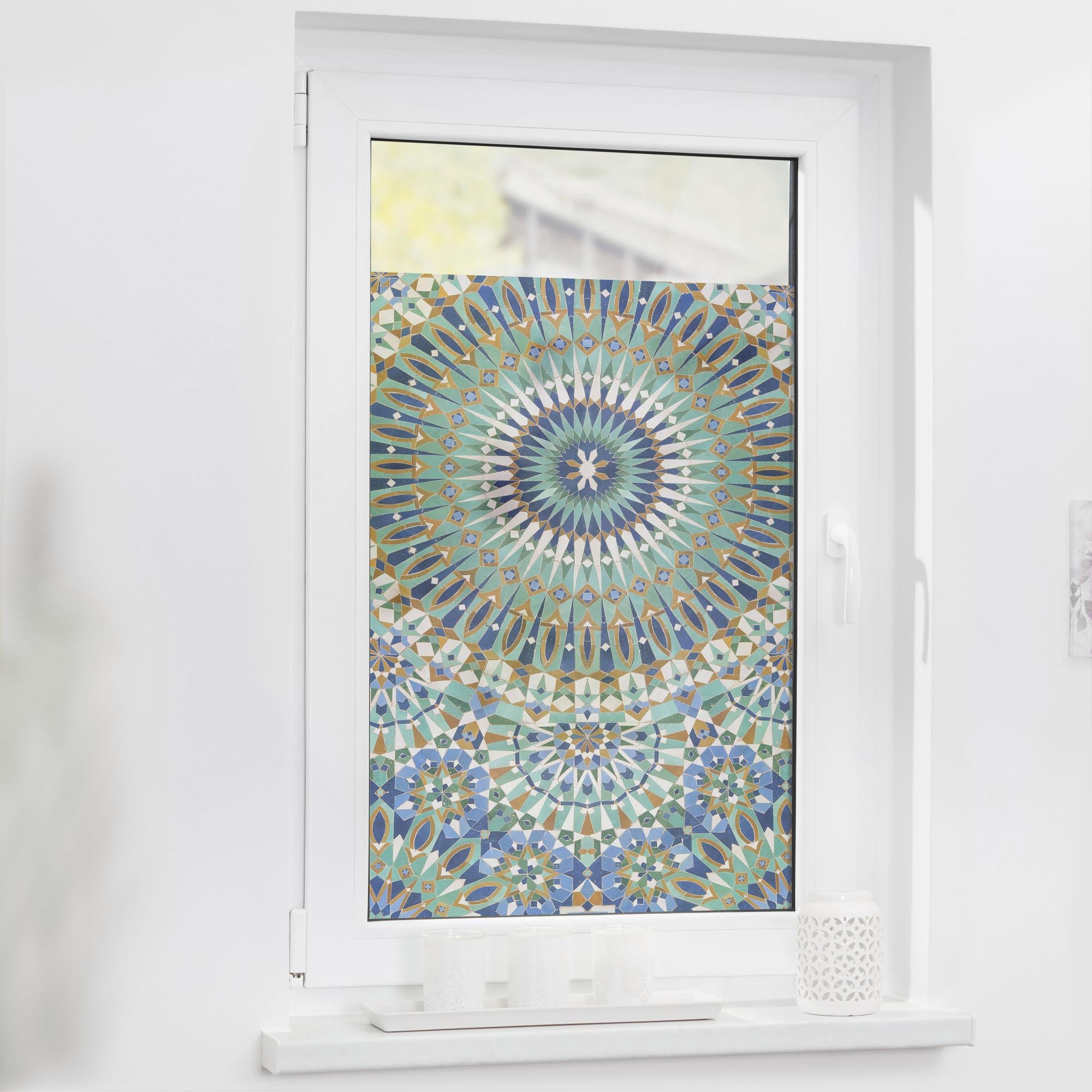 LICHTBLICK ORIGINAL Fensterfolie »Orientalische Muster« 1 Stk. blickdicht strukturiert Klebepunkte selbstklebend, Sichtschutz