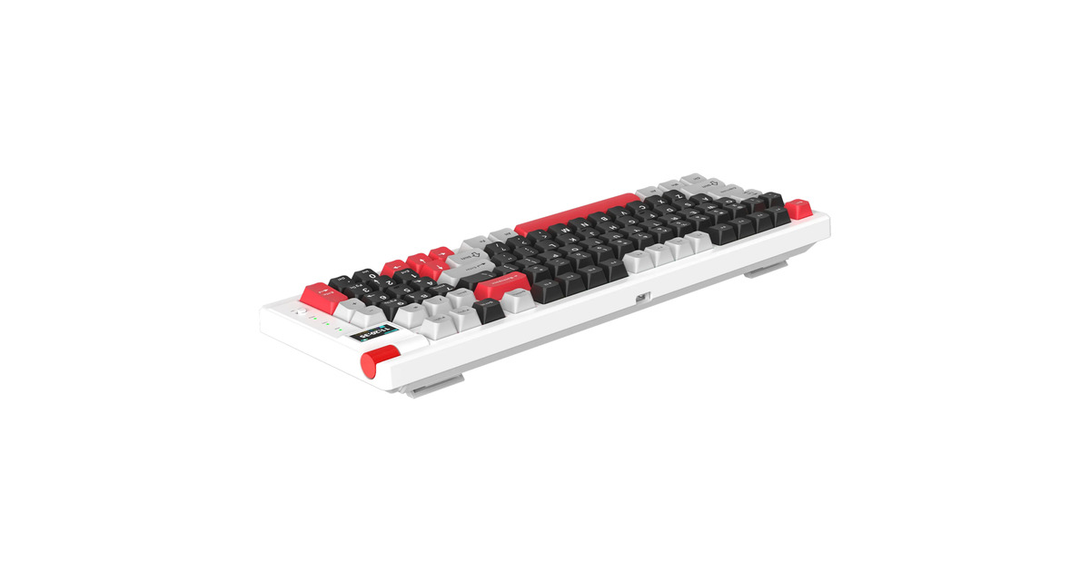 MonkaStorm KG991W, gaming toetsenbord  (Wit, US lay-out, MONKA Violet, PBT, RGB, Hot-Swap, 2.4 GHz / Bluetooth / USB)