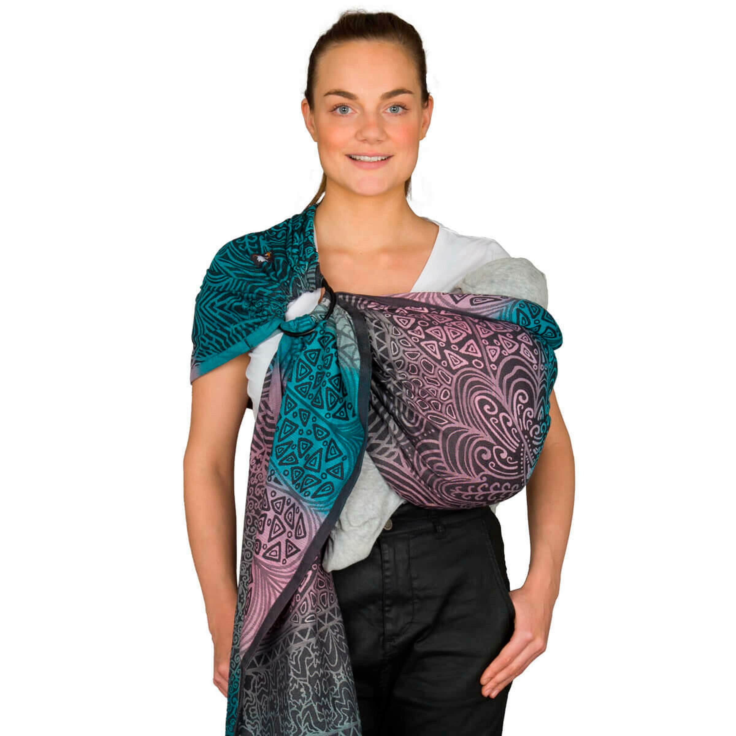 HOPPEDIZ® Babytragetuch Ring-Sling kbA Jaipur black