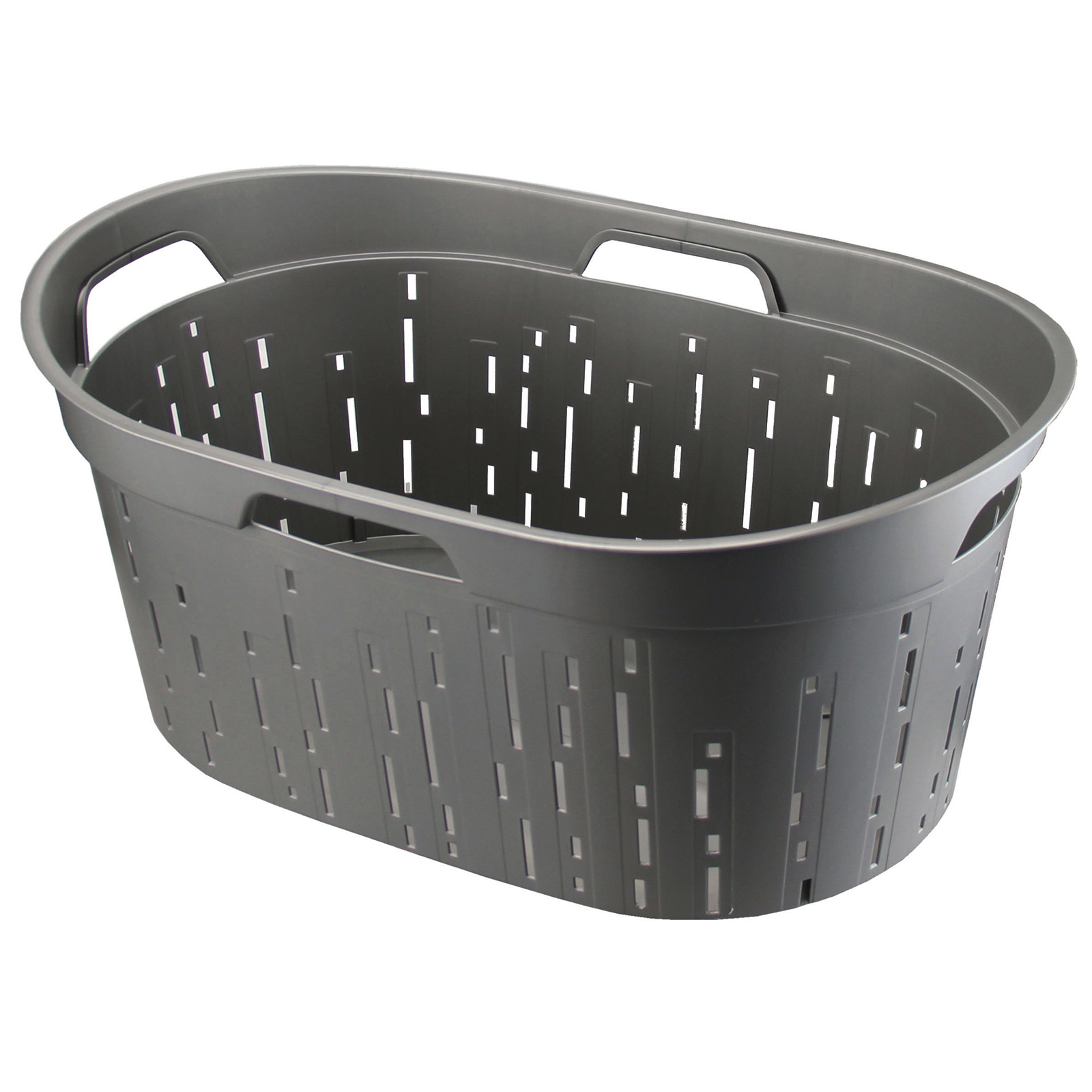 Wäschekorb - metallgrau - 42 Liter