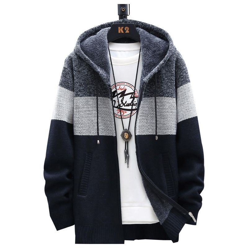 Sparrow Farm - Color Block Hooded Zip Cardigan