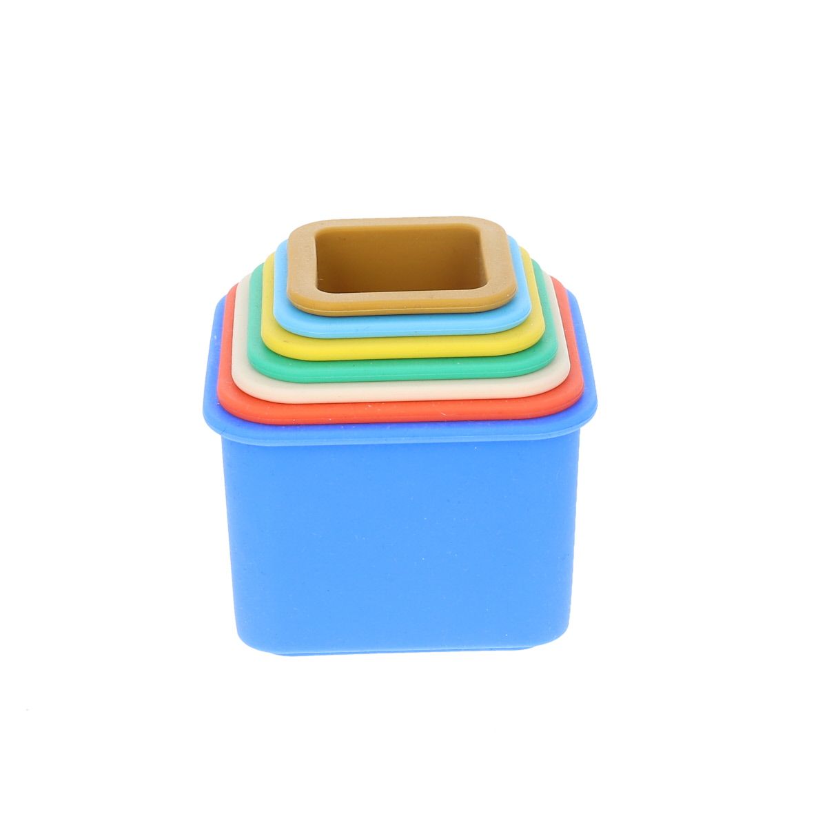 Jeu de cubes en silicone à empiler multicolore Amande