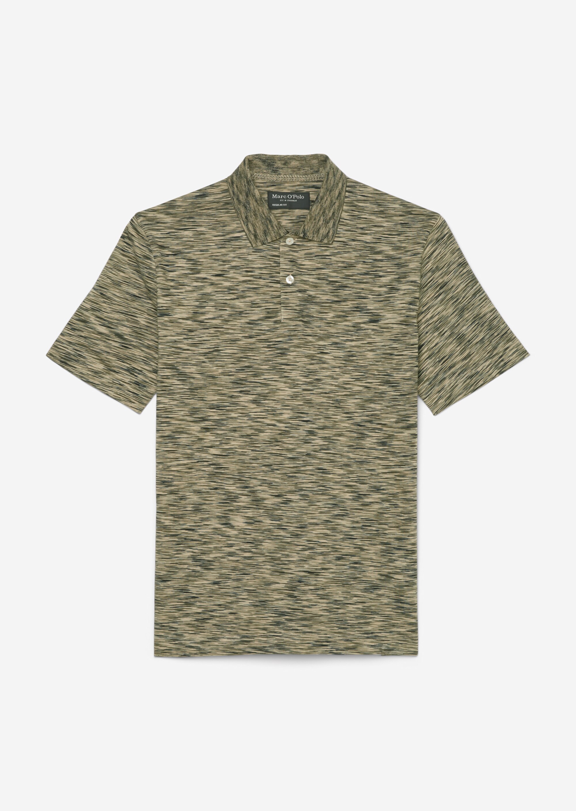 Kurzarm-Poloshirt Jersey regular in mittelschwerer Space-Dye-Jersey-Qualität