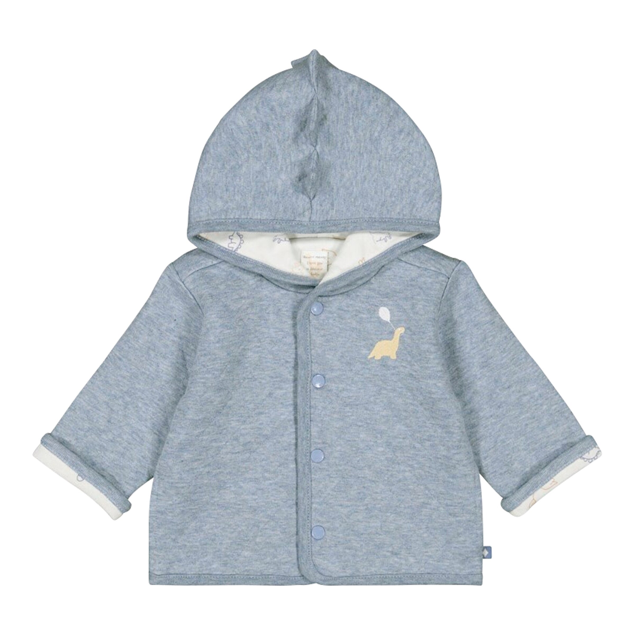 Feetje Wende-Steppjacke mit Kapuze Dino blau/natur