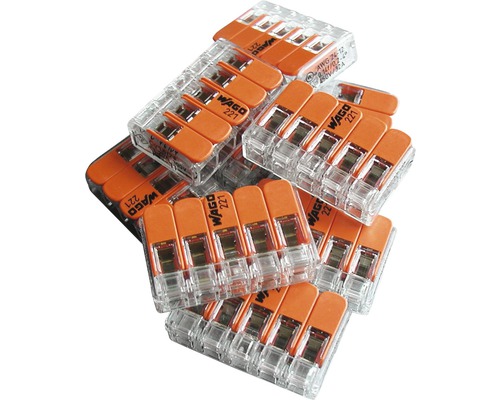 Wago 221-415 COMPACT-klemblok 4 mm² 5-aderig alle geleidertypen hefboomklem 25 stuks