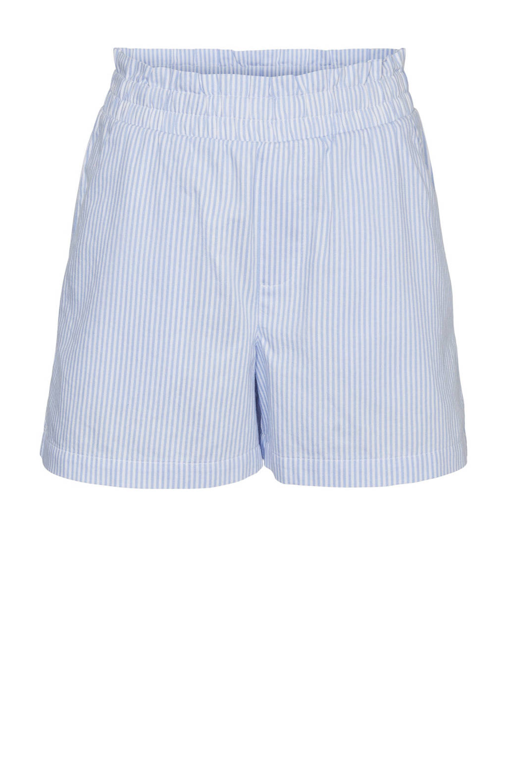 VERO MODA GIRL gestreepte high waist regular fit casual short VMPINNY lichtblauw/wit