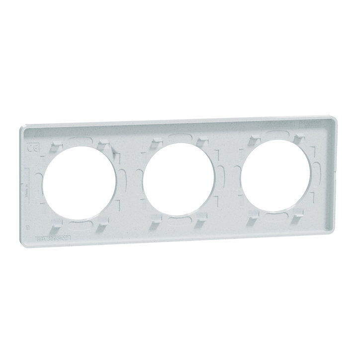Plaque de finition 3 postes Odace Touch recyclé Schneider Electric blanc
