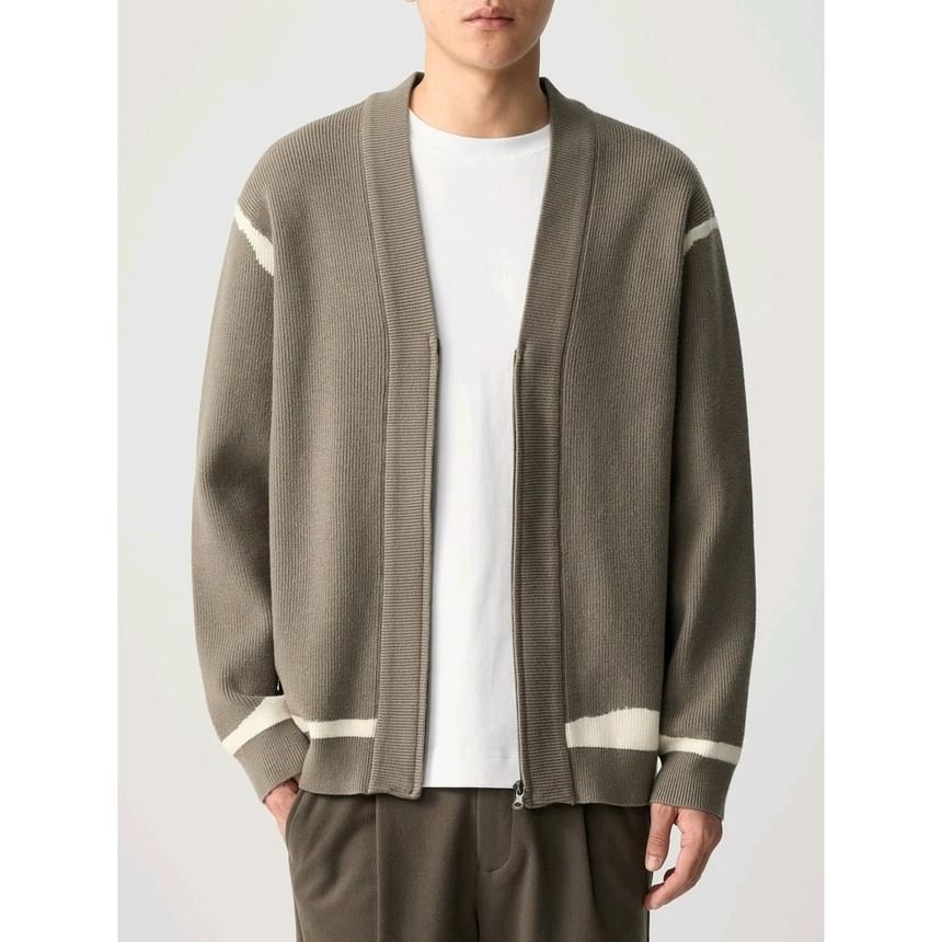 Phoneus - Tweekleurige cardigan met rits