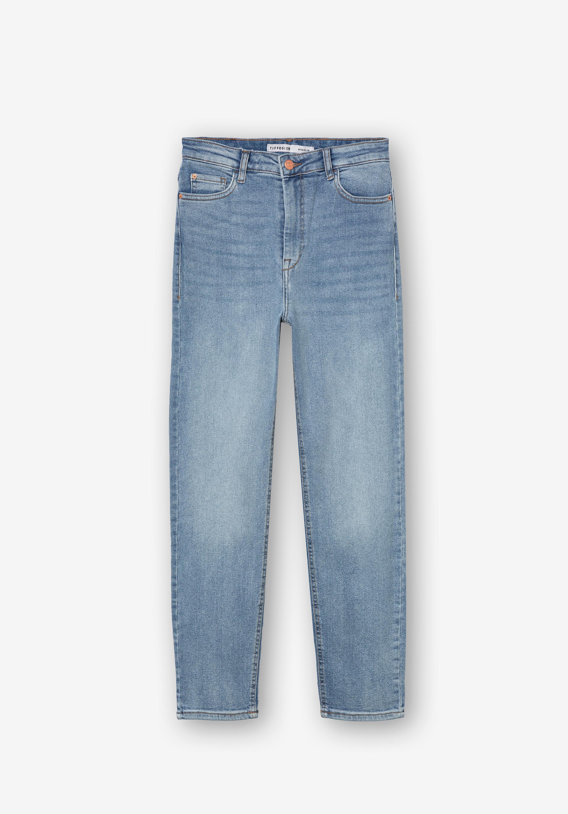 Jeans Mom Slim Fit Cintura Alta