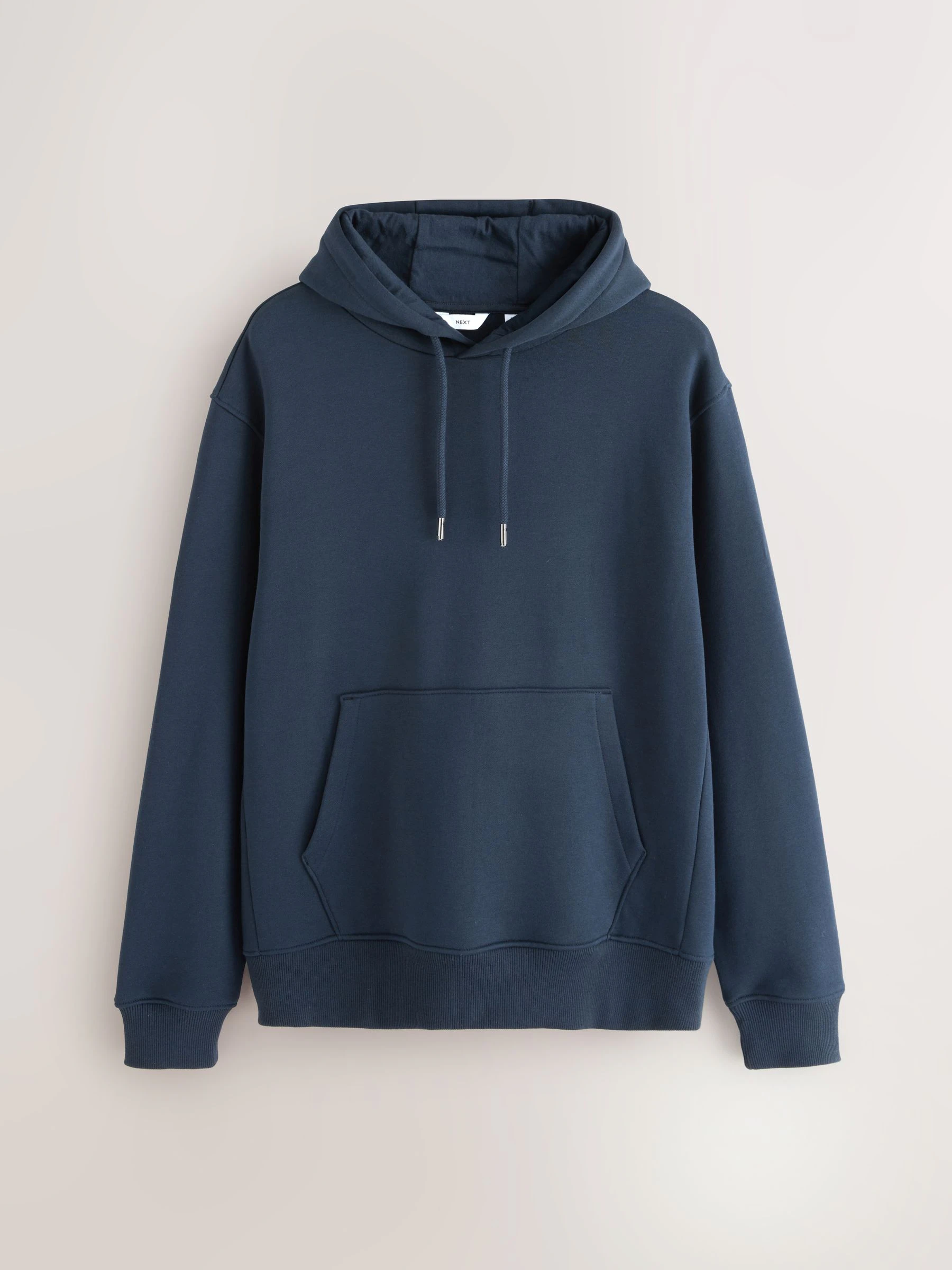 Donkerblauw - Normale Pasvorm - Zwaargewicht Cotton Rich Jersey Hoodie