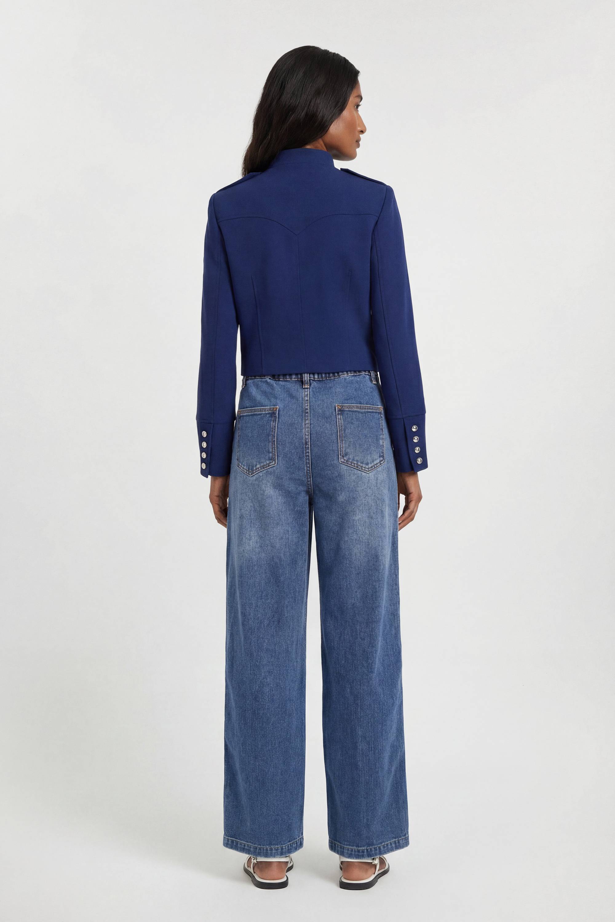 KarenMillen Veste Militaire Compacte Stretch Avec Détails De Bandes
