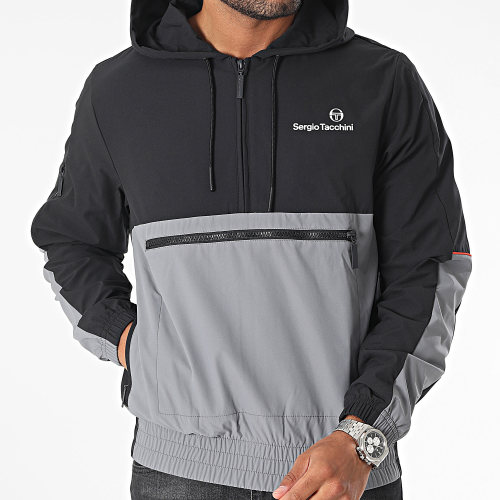 Veste Col Zippé Capuche Open Track 40267 Noir Gris