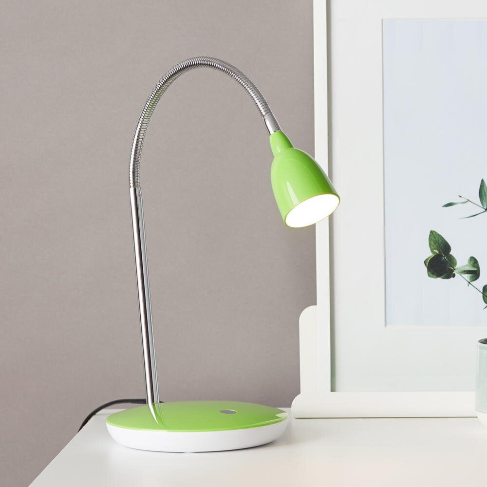 Anthony LED tafellamp in zilver en groen, 2,4W, 250lm