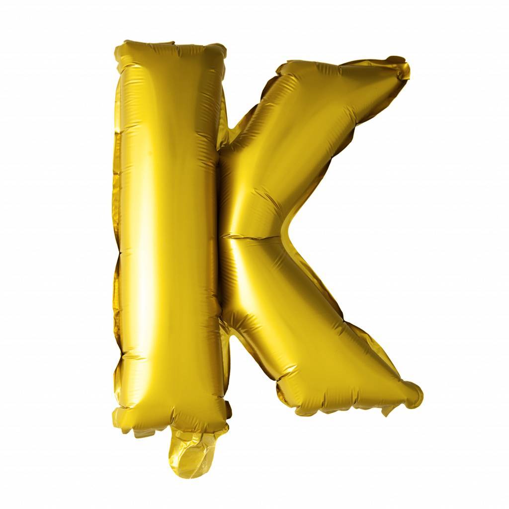Folie Ballon Letter K Goud XL 102cm leeg