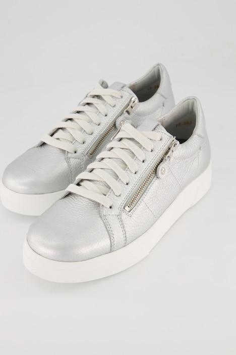 Vitaform Leder-Sneaker, Metallic-Optik, Zipper, Weite H
