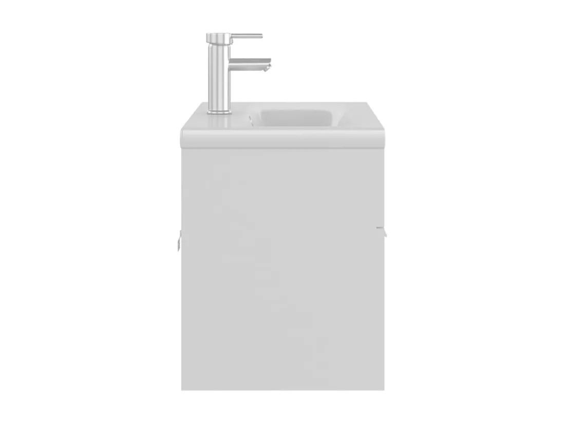 Armoire d'évier avec lavabo intégré Blanc Aggloméré