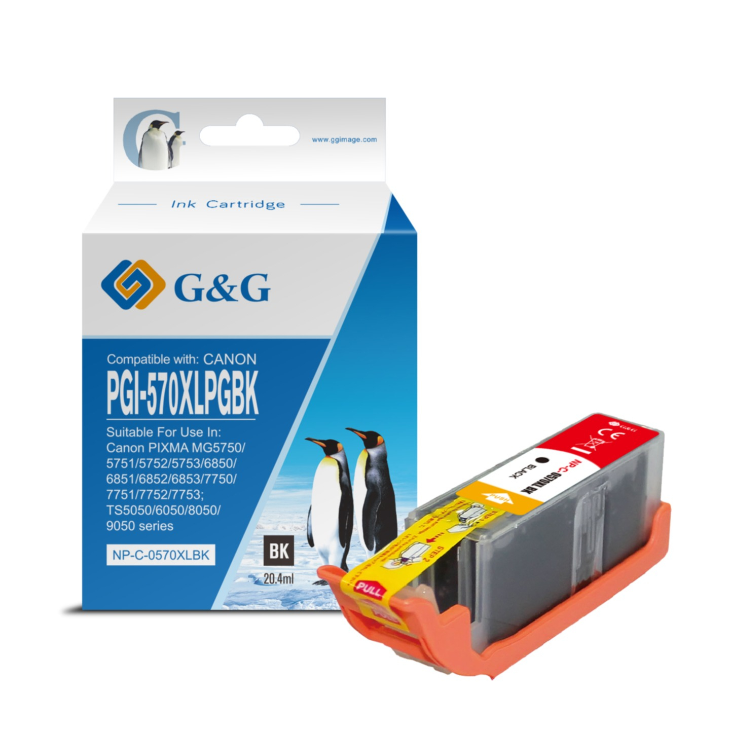 Ersetzt Canon PGI-570XL BK Druckerpatrone Printer Tintenpatrone (500 Seiten / 20.4ml) - Schwarz