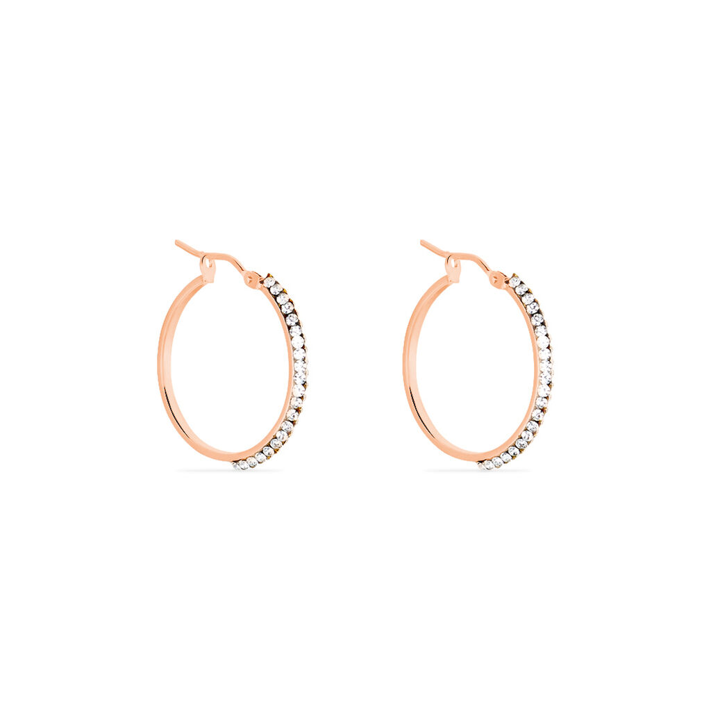 Créoles Sandrine Or Rose Strass