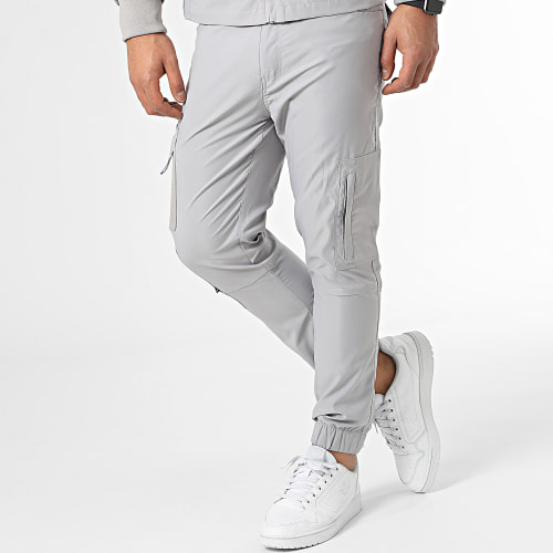 Ensemble Veste Zippée Et Pantalon Cargo Gris