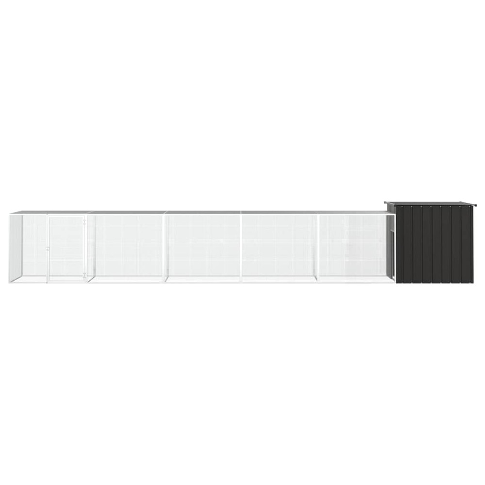 Poulailler anthracite 600x91x100 cm acier galvanisé