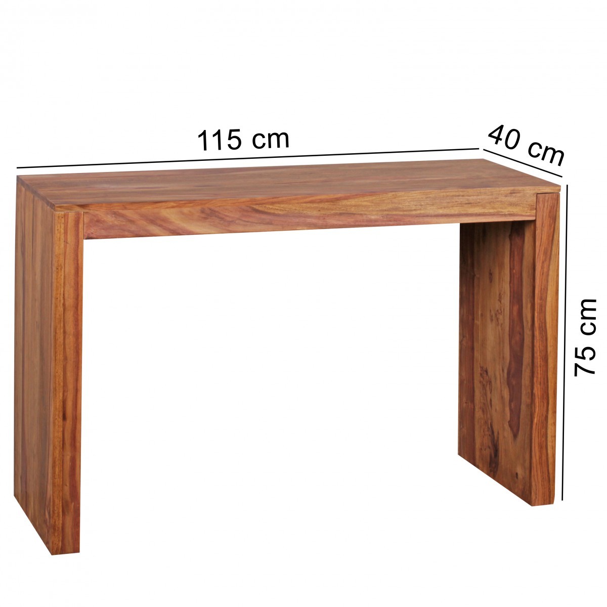 Konsolentisch - Sheesham massiv gebeizt - 115 cm breit