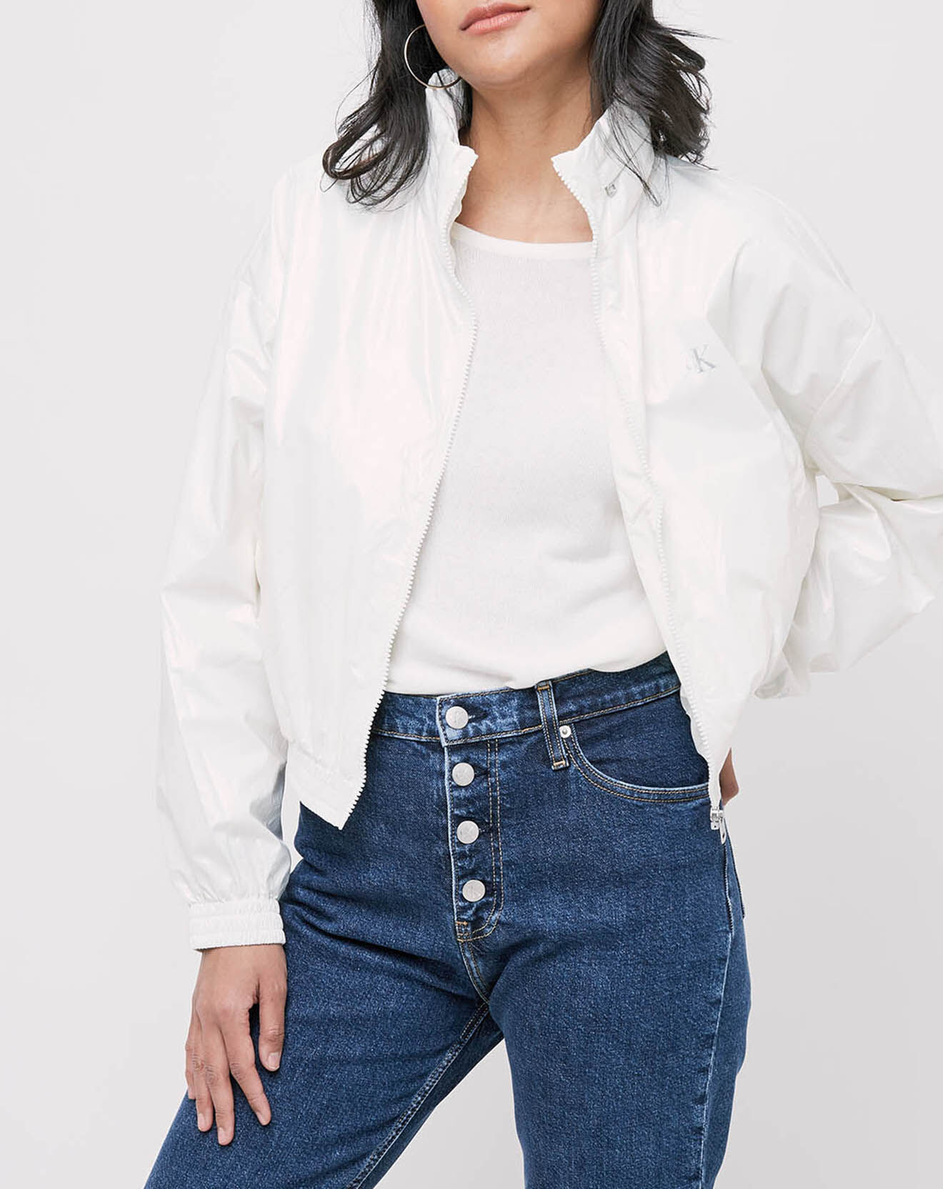 Calvin Klein Veste Iridescent Windbreaker blanche
