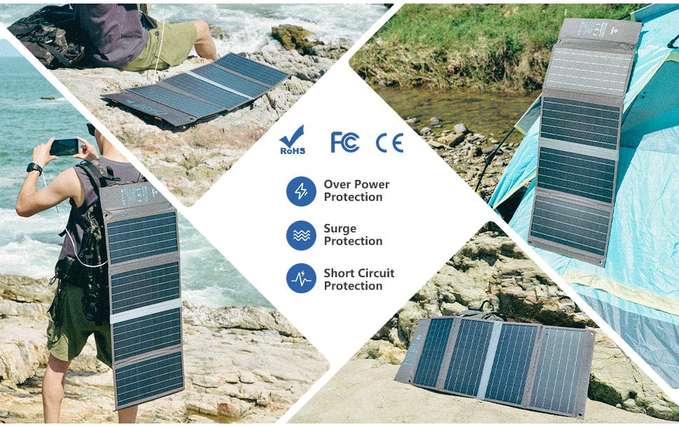 Solar Ladegerät B450 36 W, USB<br>Zusammenfaltbares Solarpanel mit 2 USB Ladeanschlüssen