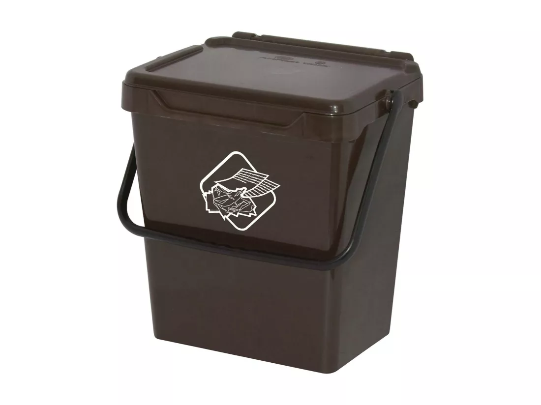 Poubelle Stavelot, poubelle, poubelle de recyclage, poubelle, 100% Made in Italy, 40x31h39 cm, Marron