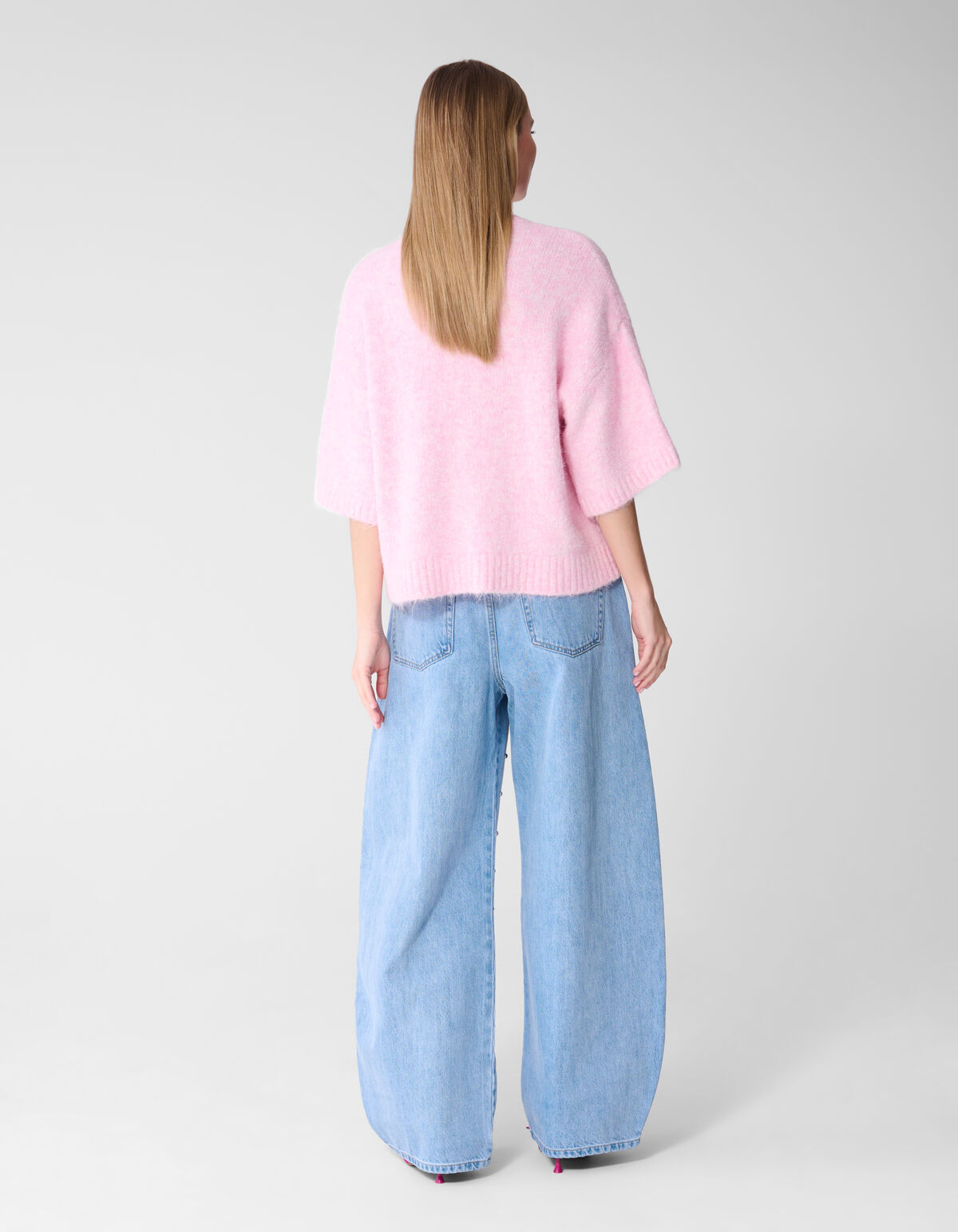 Stud Baggy Fit Jeans Bleached
