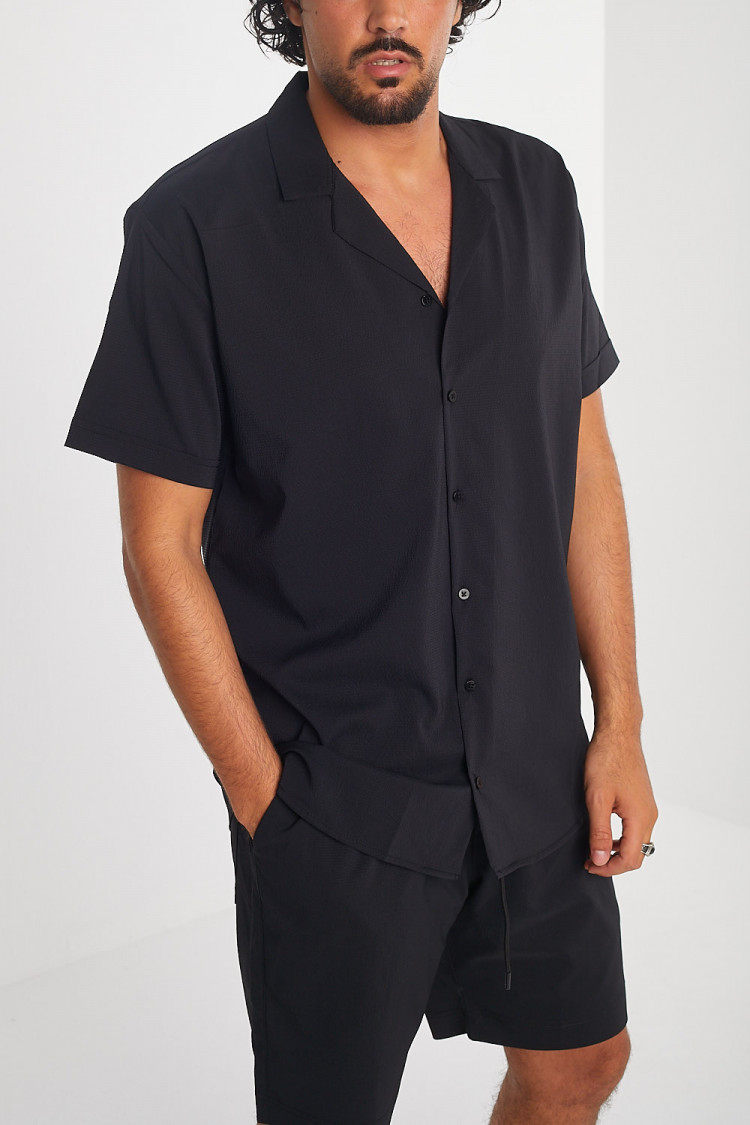 Ensemble 2 pièces chemise + short noir