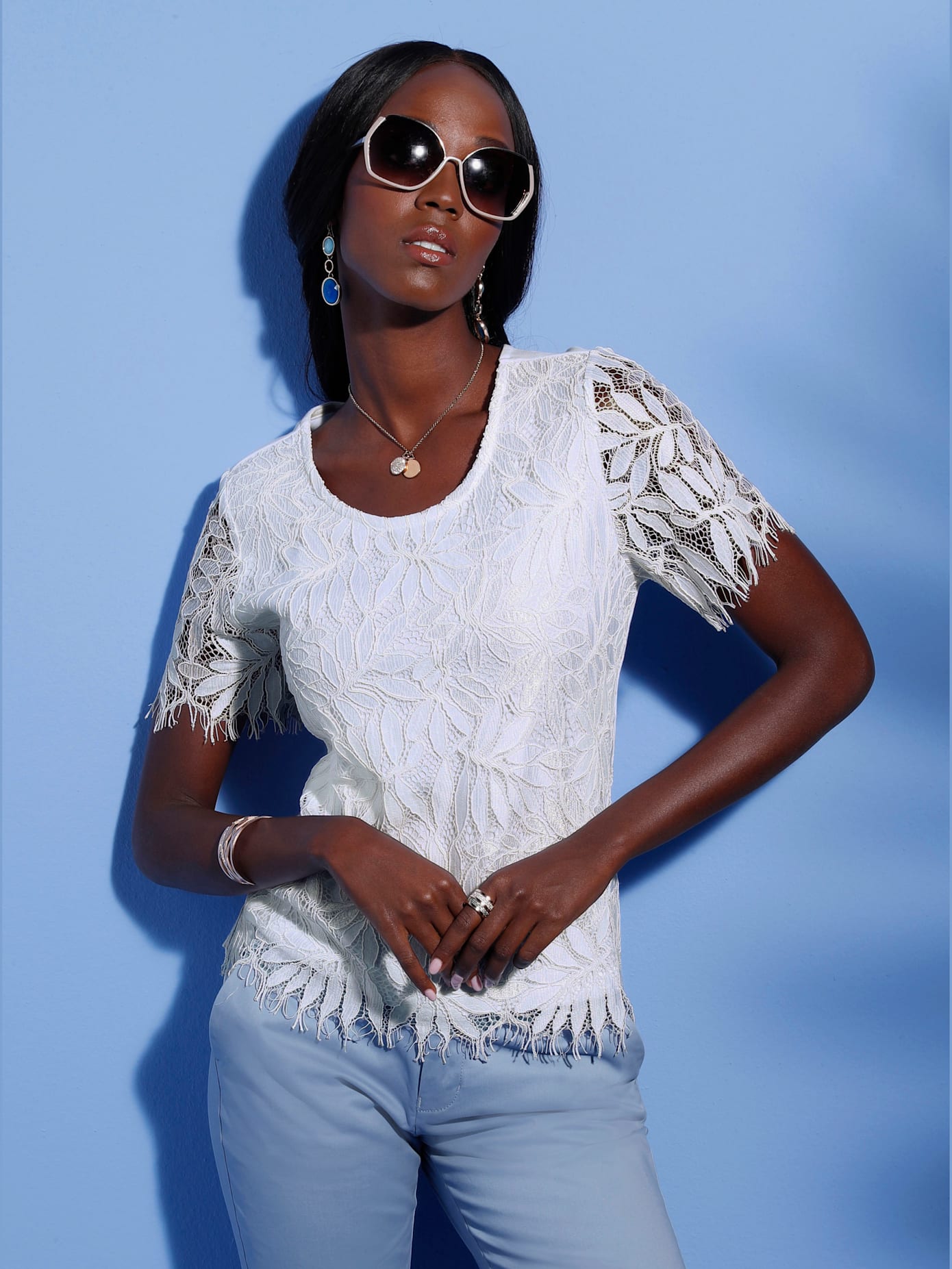 T-shirt en dentelle 40% viscose