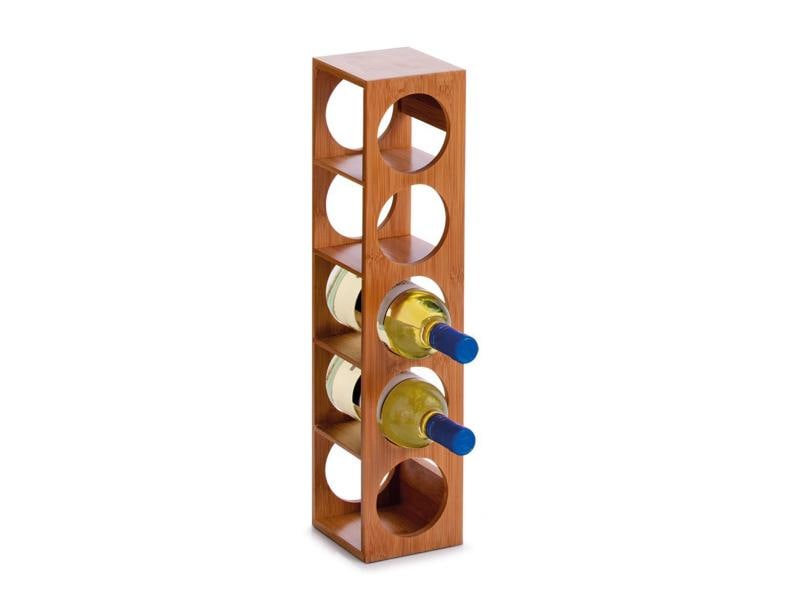 Zeller Present Weinregal Stapelbar für 5 Flaschen, Braun Stapelbares Weinregal