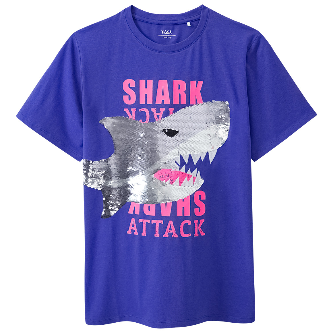 Yigga Jungen T-Shirt mit Wendepailletten blau