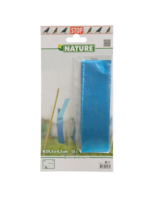 Nature Vogelschrikstrips - Kweekbenodigdheden - 0.1x4.5x29.5 cm Blauw 15 stuks