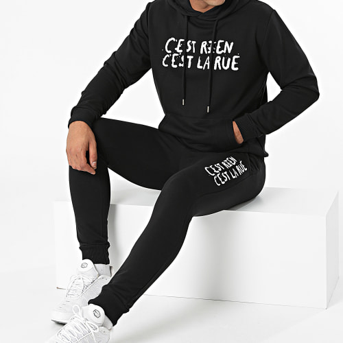 Ensemble De Survetement Logo Noir Blanc