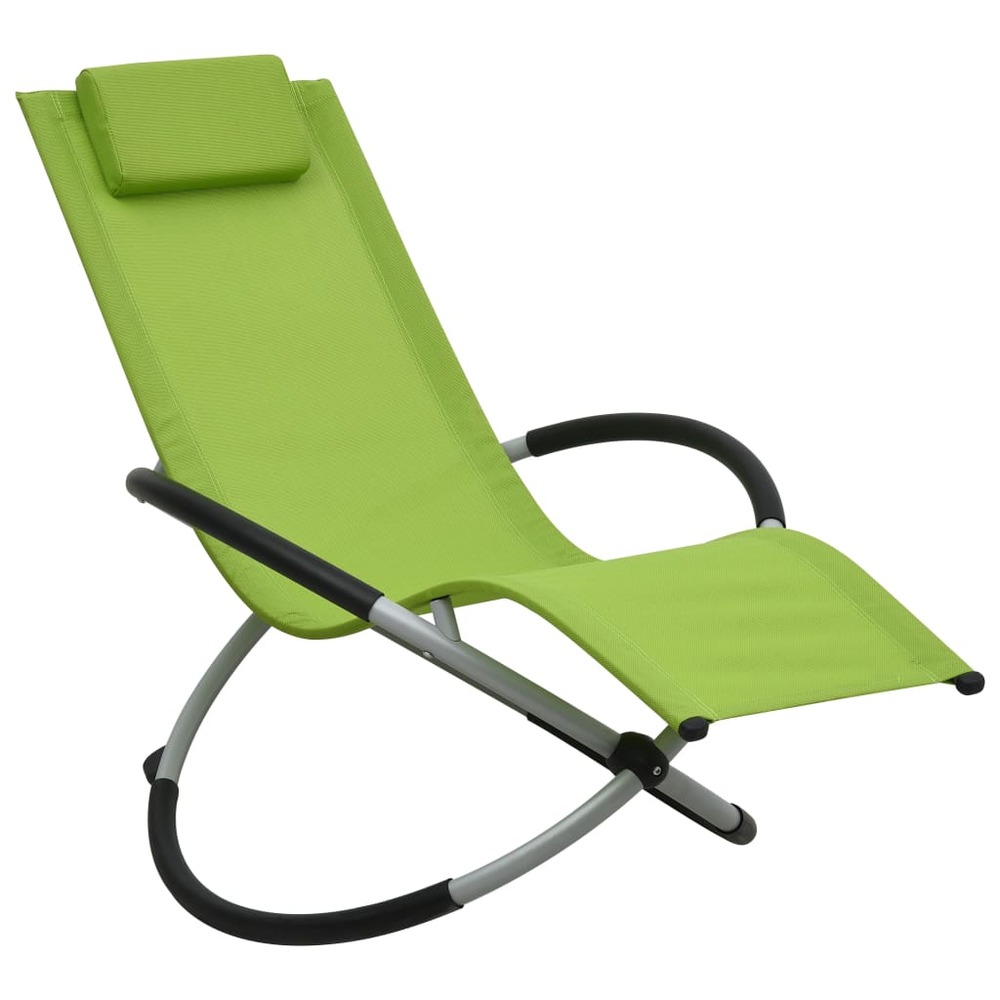 Chaise longue pour enfants acier vert