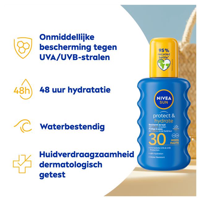 NIVEA SUN Zonnebrand Protect & Hydrate Zonnespray SPF 30 200 ML