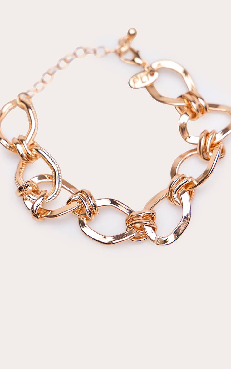 Doré Bracelet Chaîne À Double Maillons Lisses