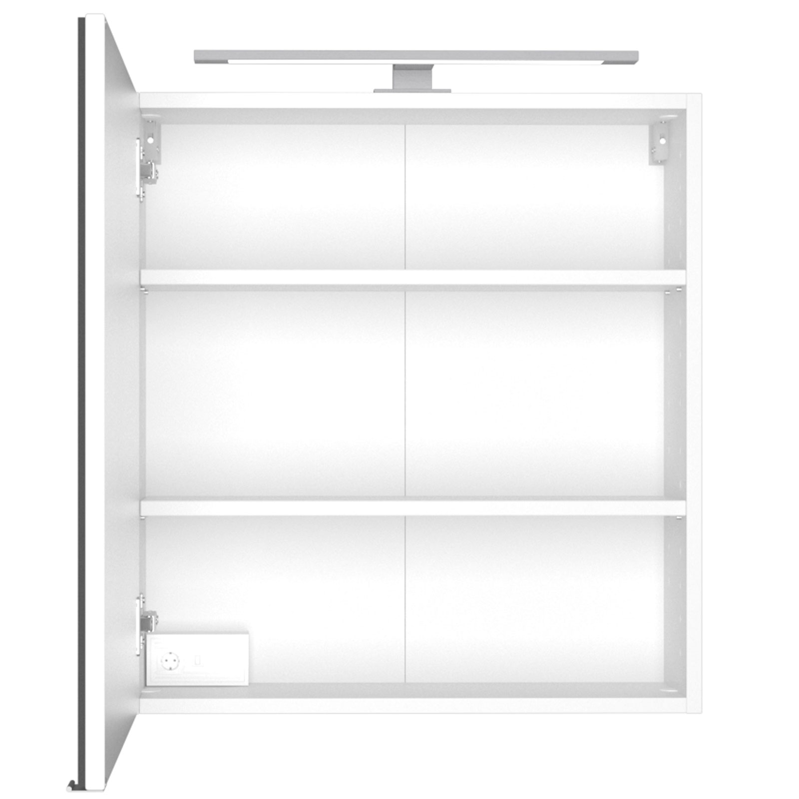 3-teiliges Badmöbel-SetDAVOS - weiß - 90 cm breit - Becken links