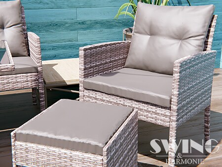 Swing&Harmonie Sydney Polyrattan Sitzgruppe Esstisch Lounge Sitzgarnitur Essgruppe Gartenmöbel Set - versch. Ausführungen