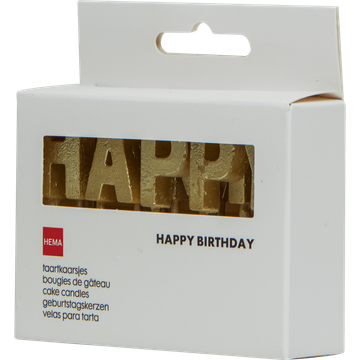 HEMA Taartkaarsjes Happy Birthday Goud