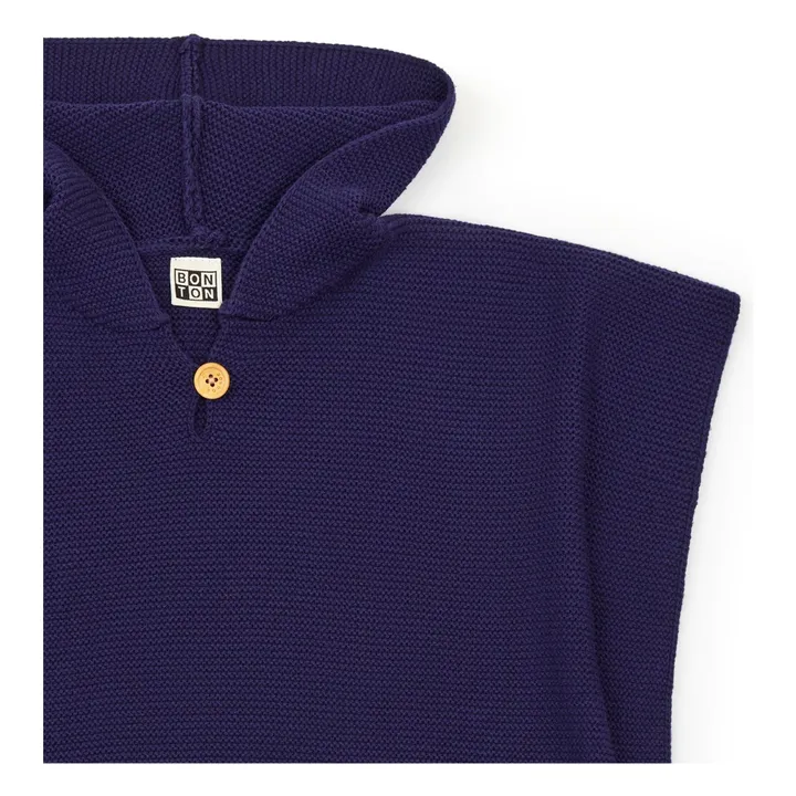 Bonton Poncho Coton Bio | Bleu marine