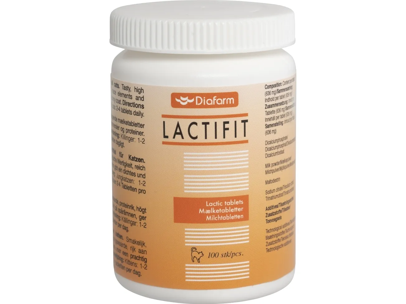 Diafarm LactiFit mælkegærtabletter t/kat 250 stk
