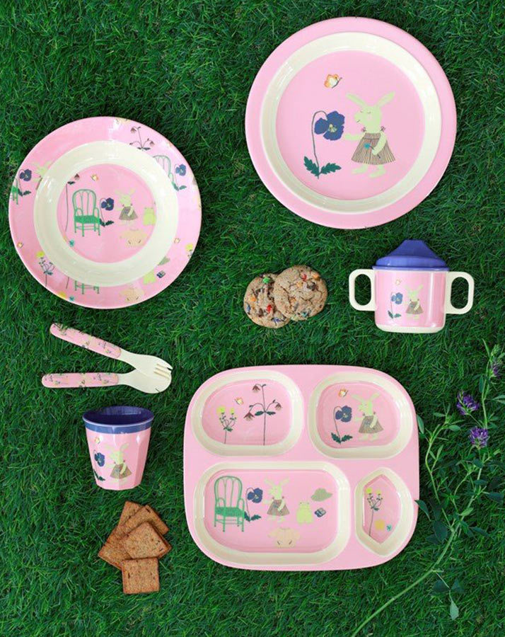 Melamin-Trinklernbecher PINK BUNNY PRINT in rosa